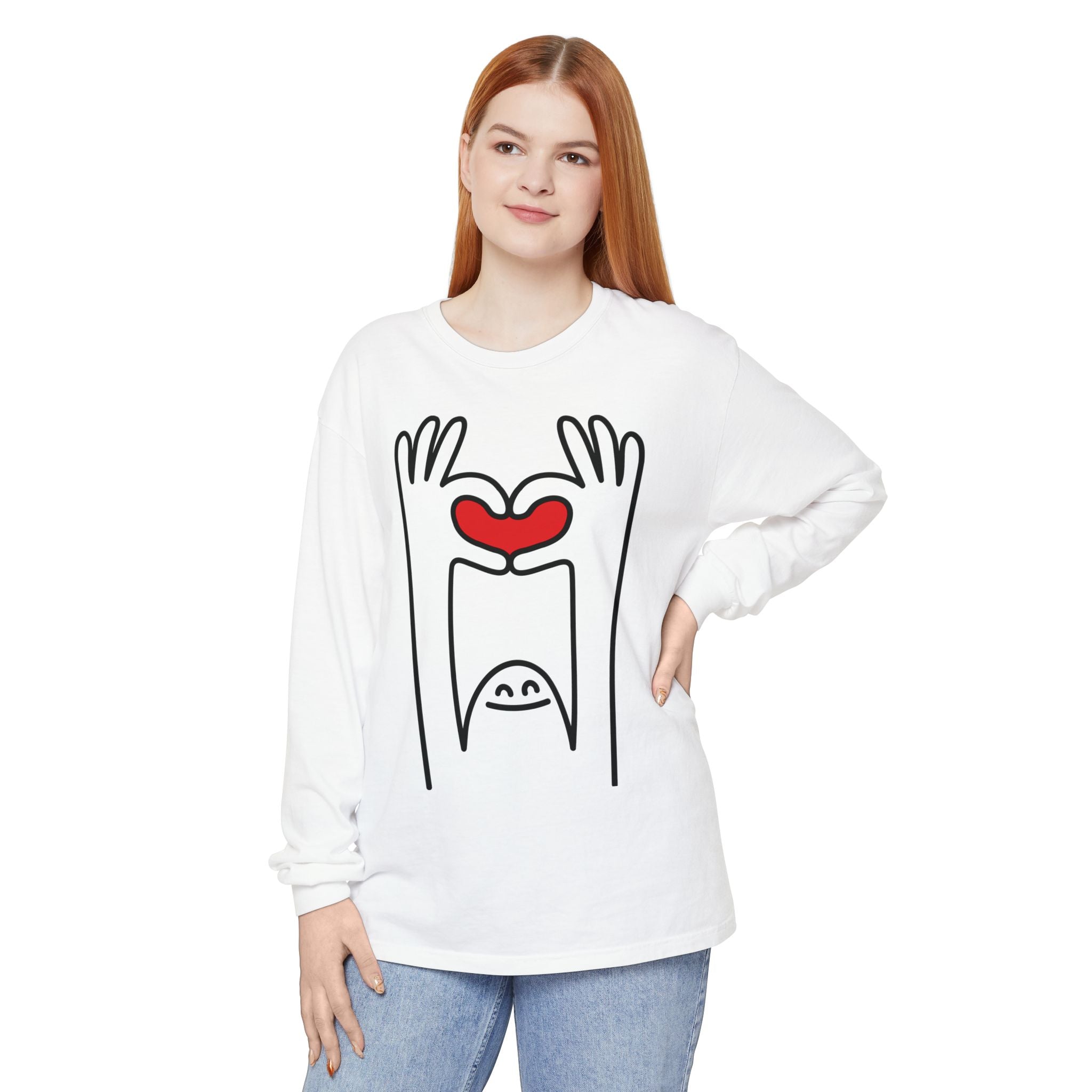 Hands-Up Heart Long Sleeve T-Shirt