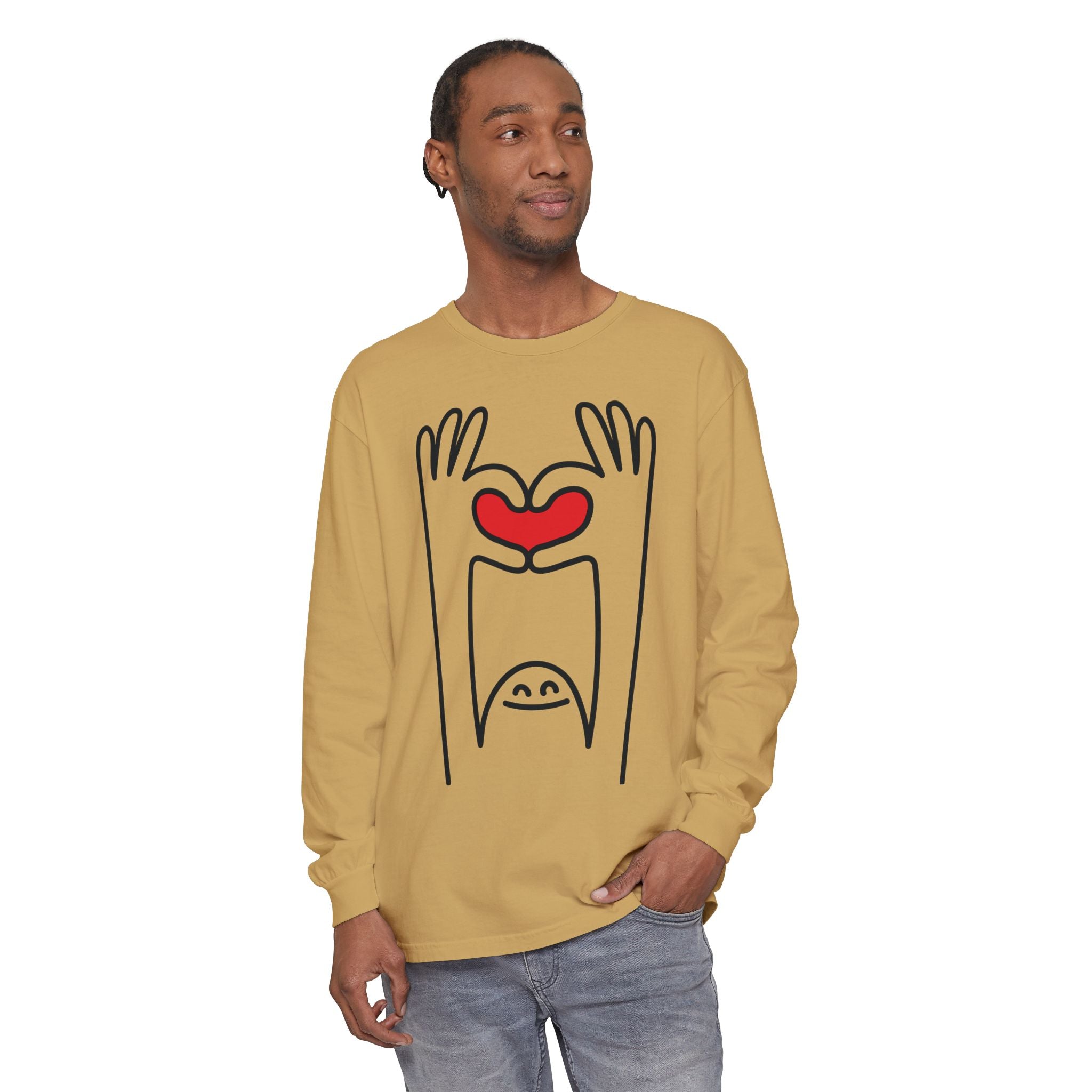 Hands-Up Heart Long Sleeve T-Shirt