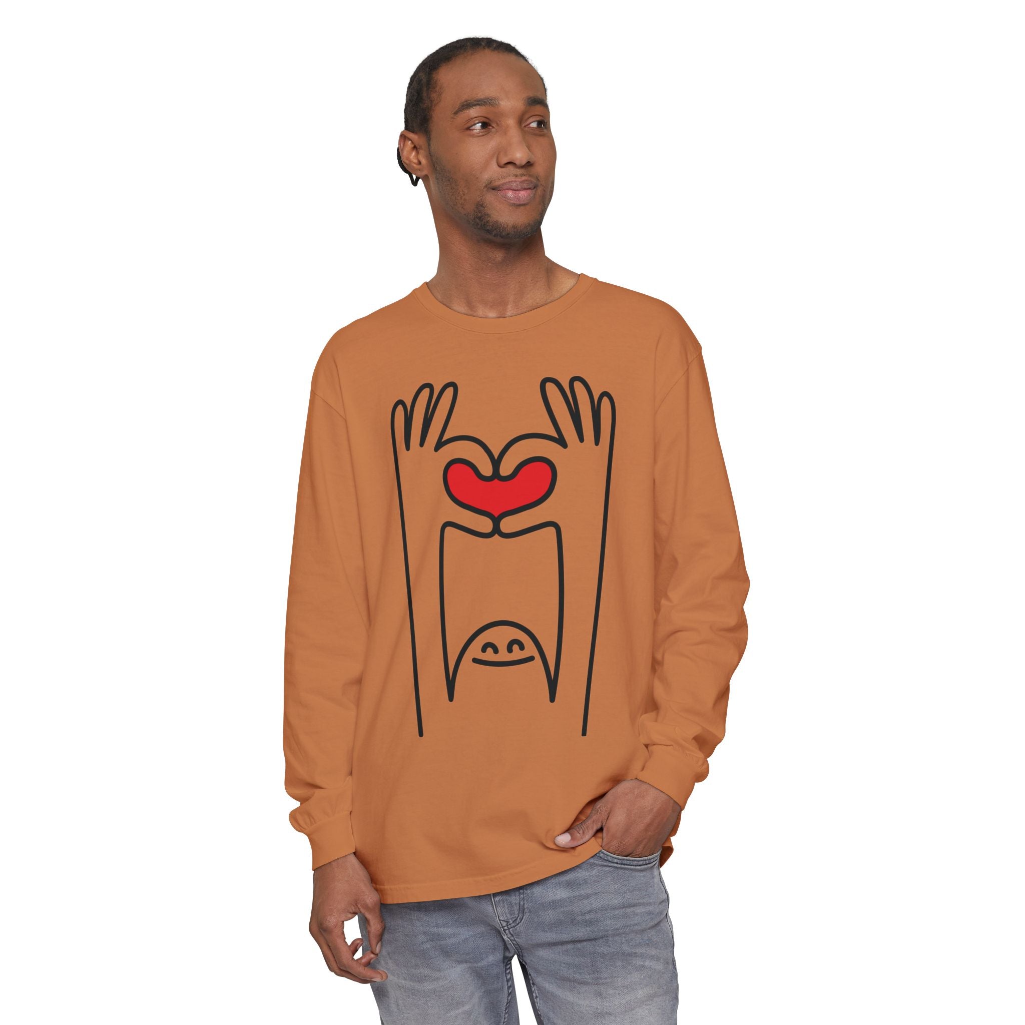 Hands-Up Heart Long Sleeve T-Shirt