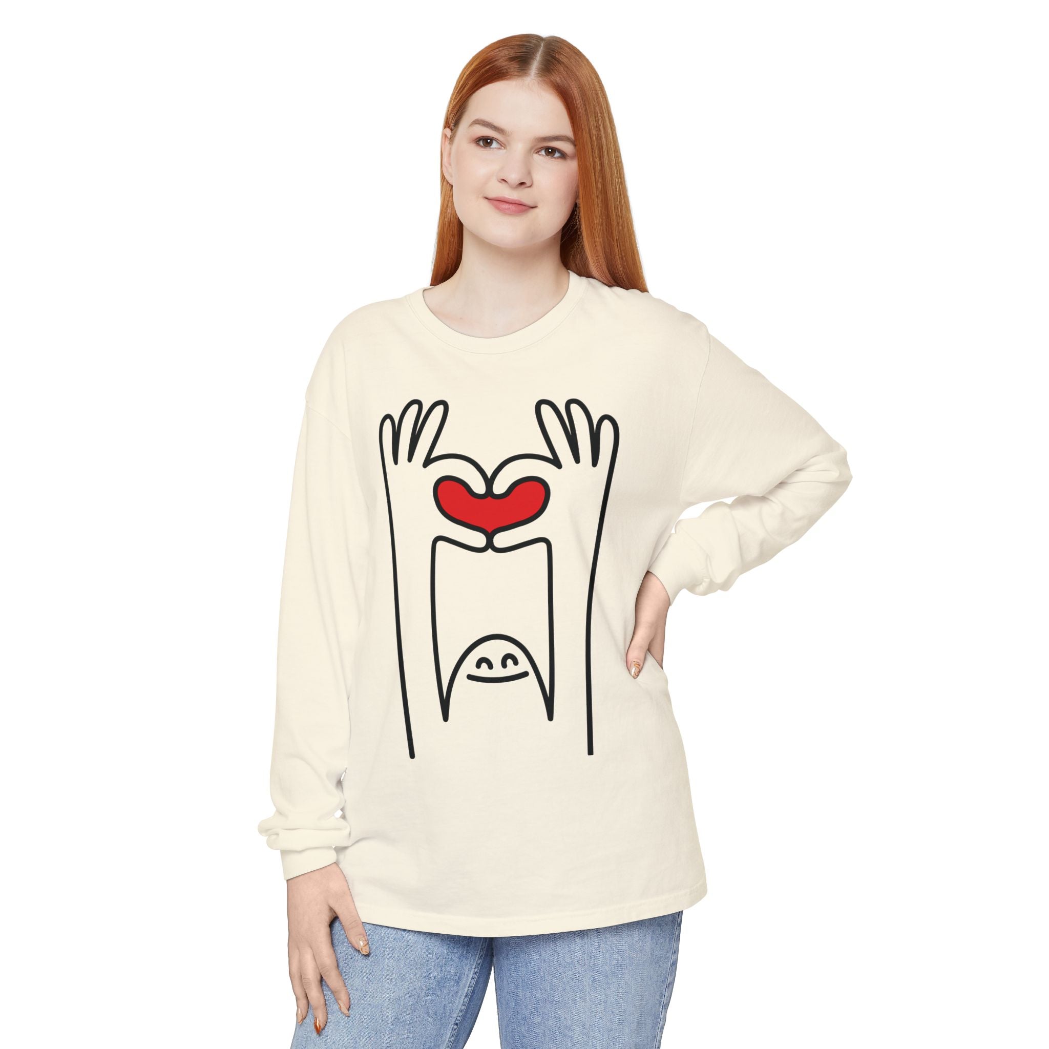 Hands-Up Heart Long Sleeve T-Shirt