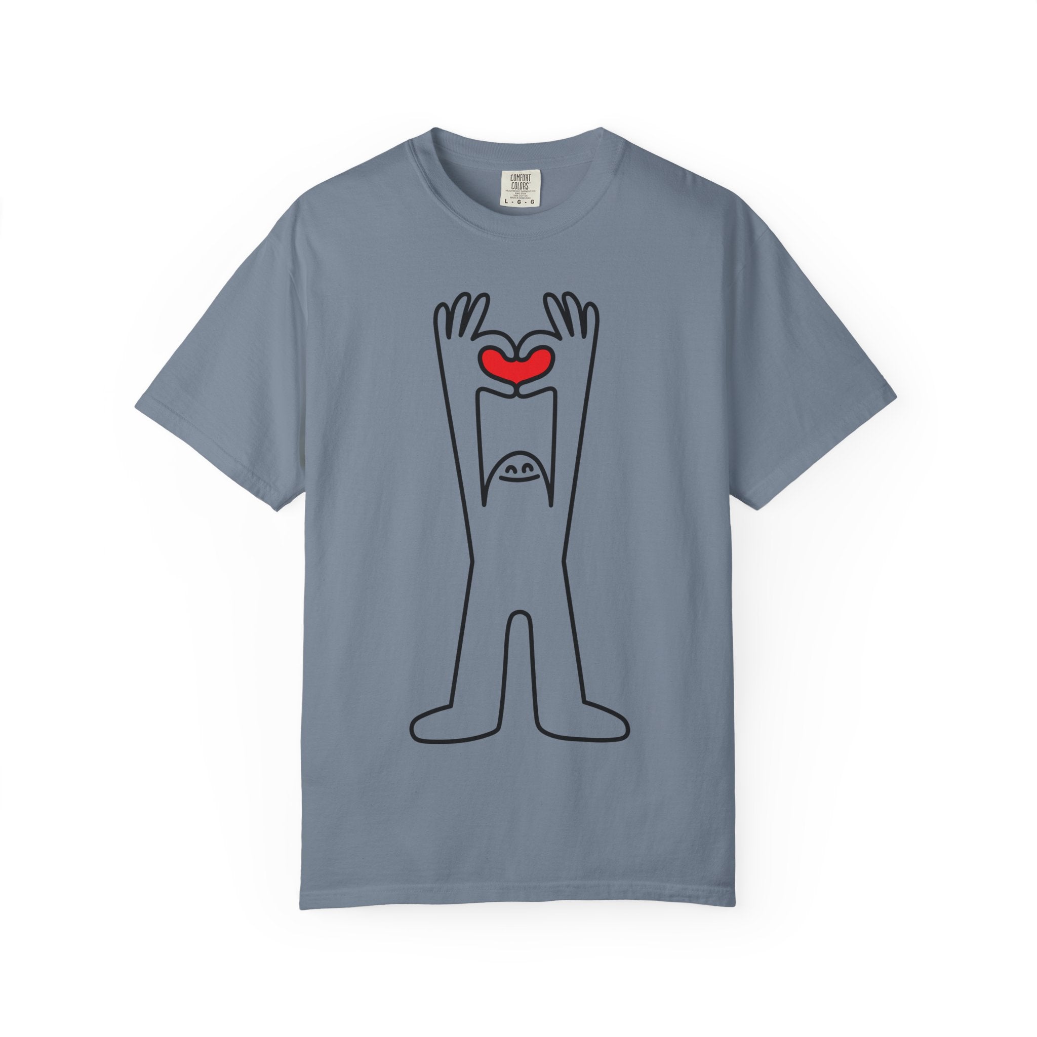 Happy Guy Holding Heart Graphic T-Shirt