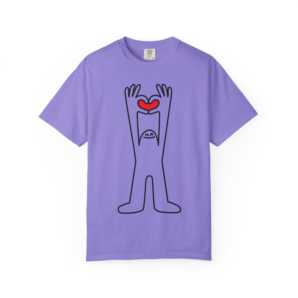Happy Guy Holding Heart Graphic T-Shirt