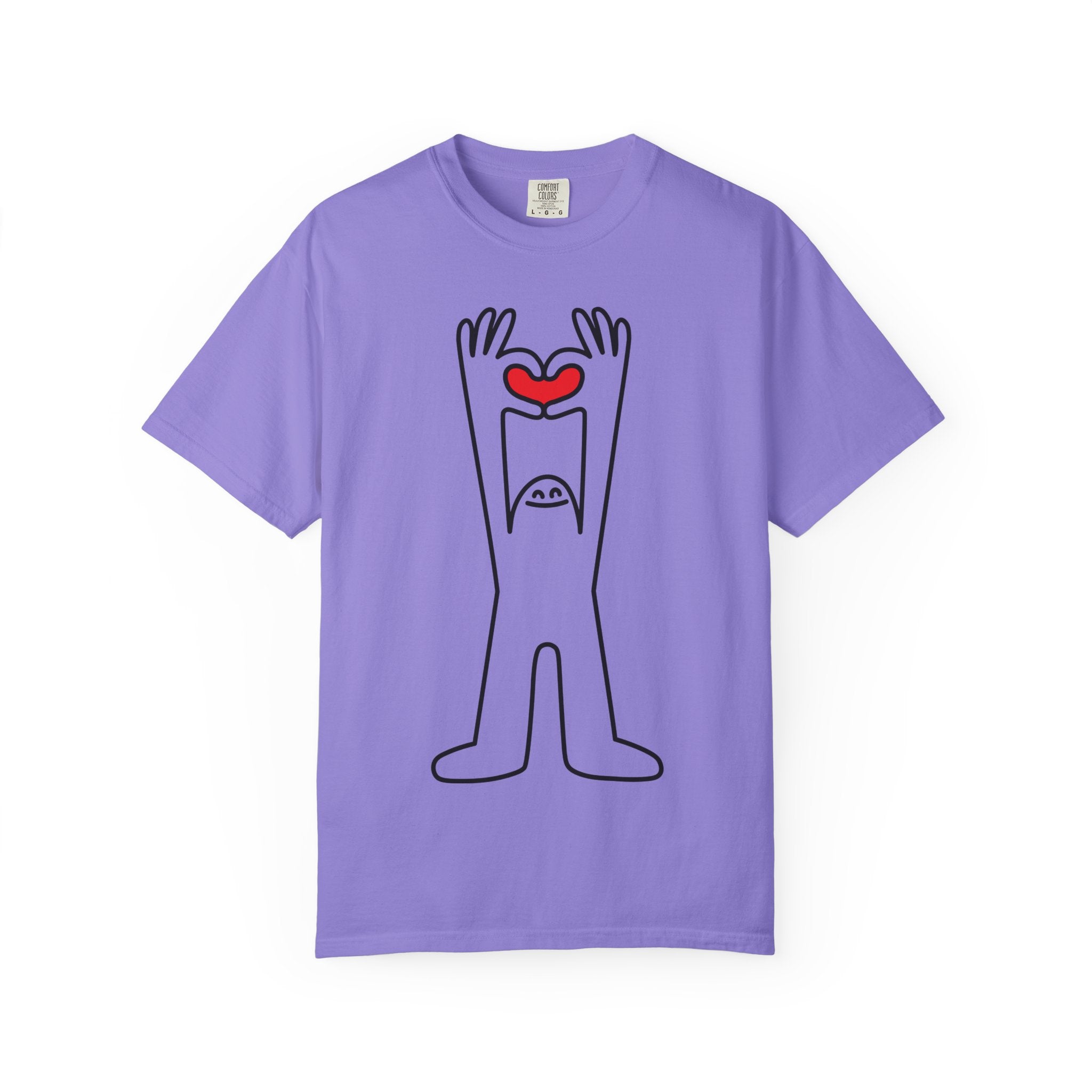 Happy Guy Holding Heart Graphic T-Shirt