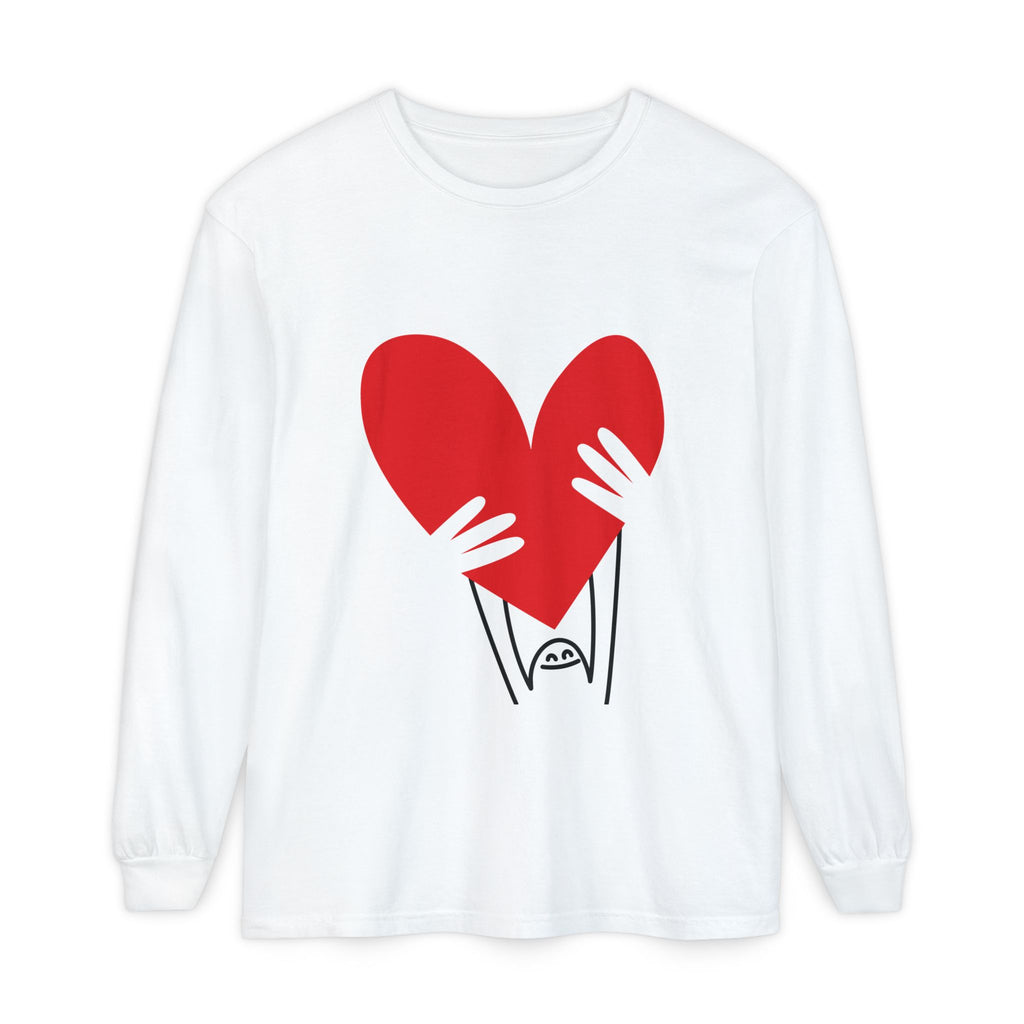 Valentine’s Day Character Holding Heart Long Sleeve T-Shirt