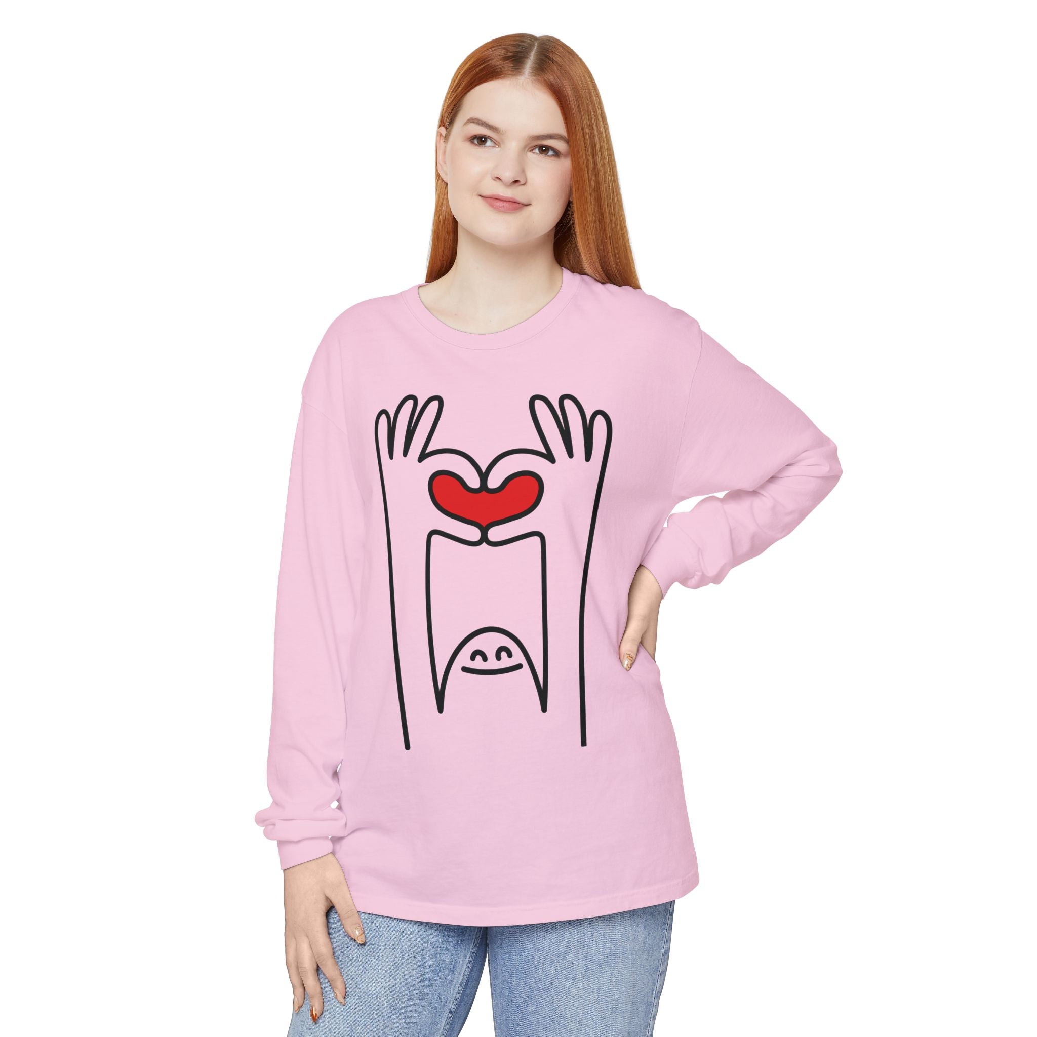 Hands-Up Heart Long Sleeve T-Shirt