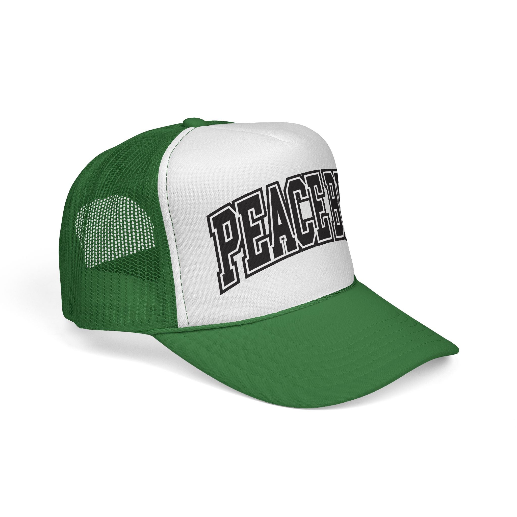 Peacebro Uni Trucker Cap with Retro Arch Lettering