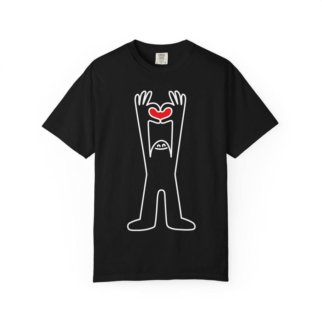 Happy Guy Holding Heart Graphic T-Shirt
