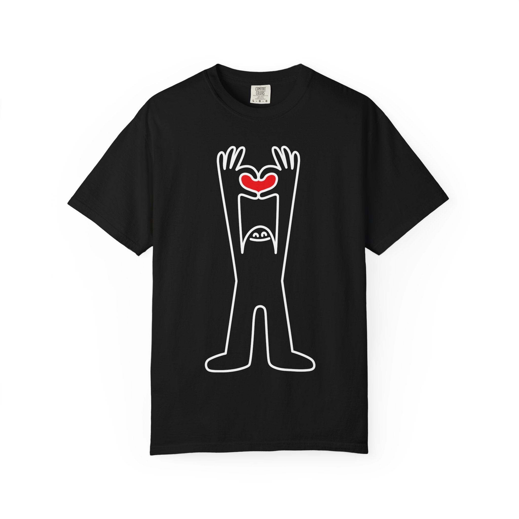 Happy Guy Holding Heart Graphic T-Shirt