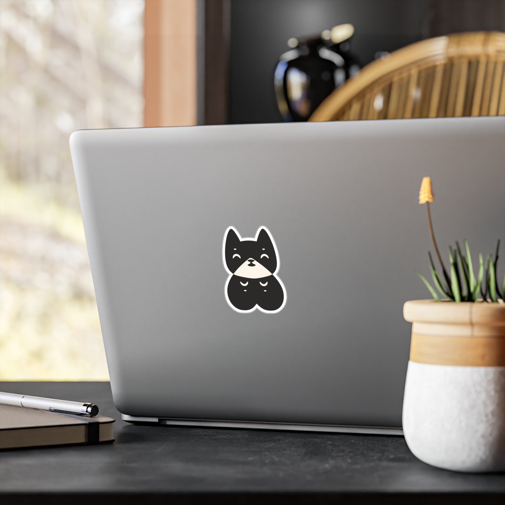 Cute Black Cat Kiss-Cut Vinyl Sticker 3"