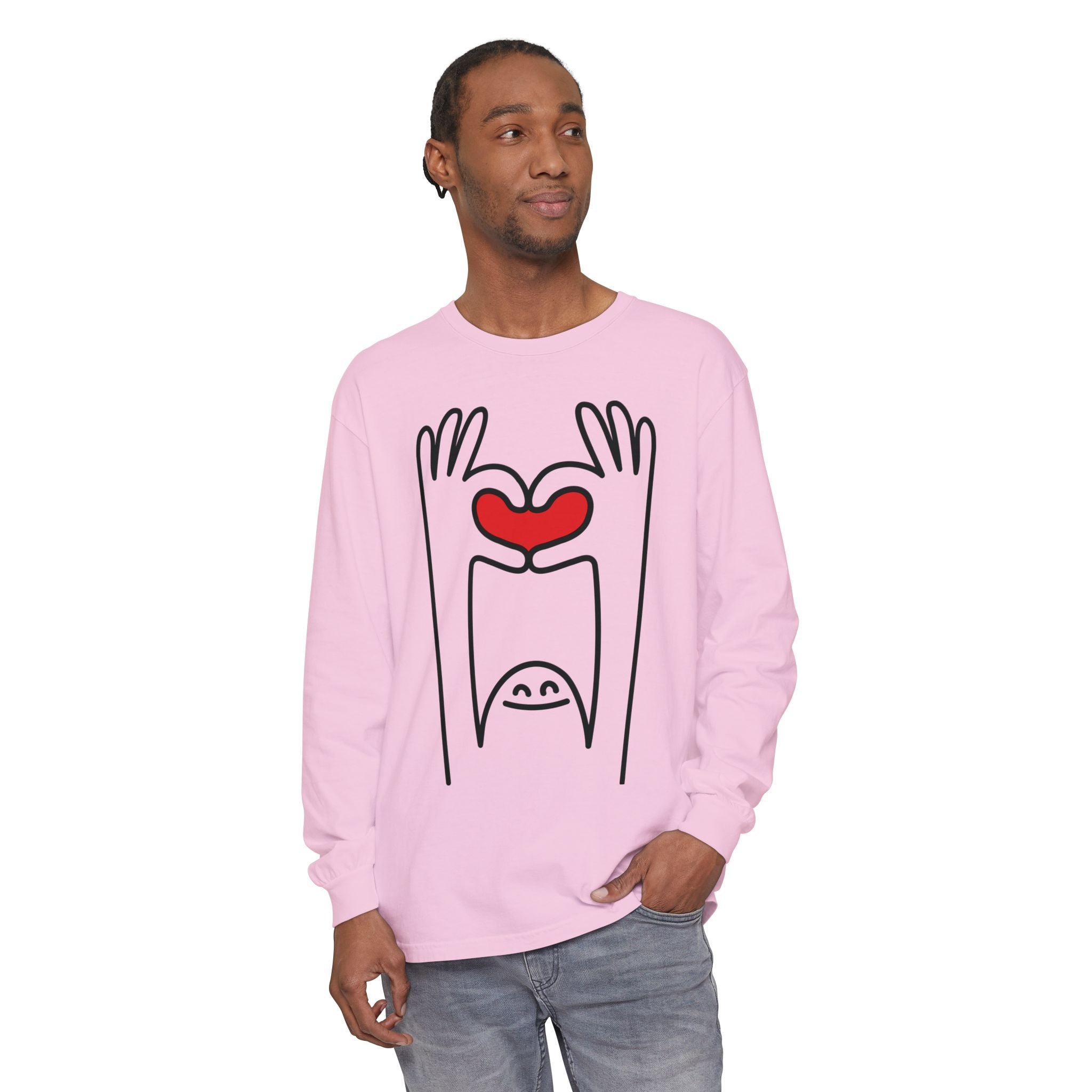 Hands-Up Heart Long Sleeve T-Shirt