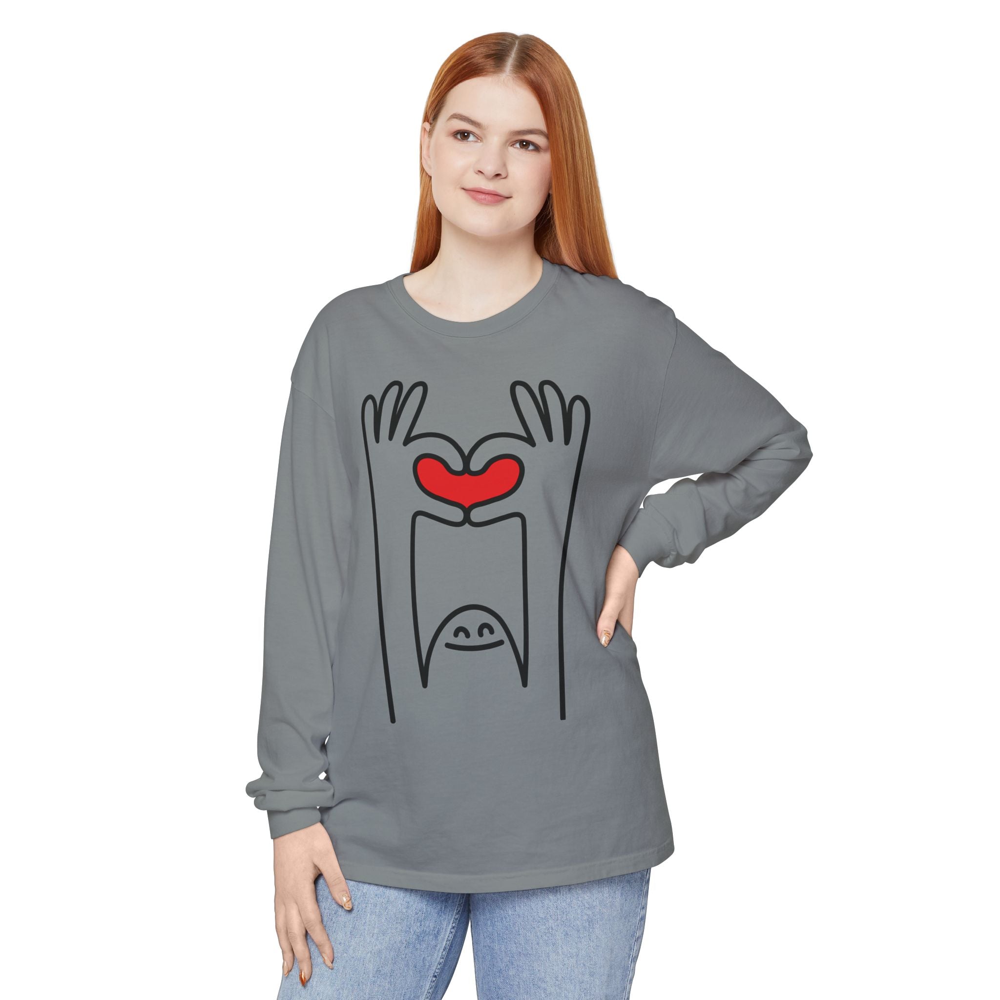Hands-Up Heart Long Sleeve T-Shirt