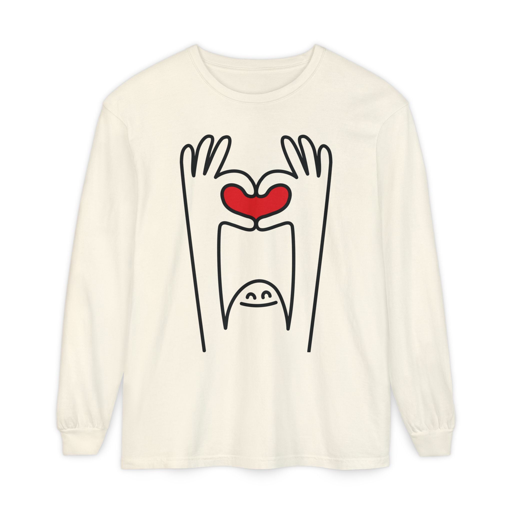 Hands-Up Heart Long Sleeve T-Shirt