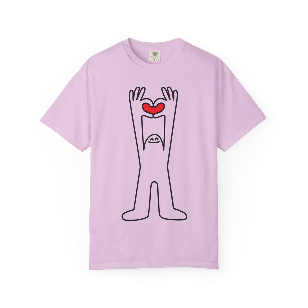 Happy Guy Holding Heart Graphic T-Shirt