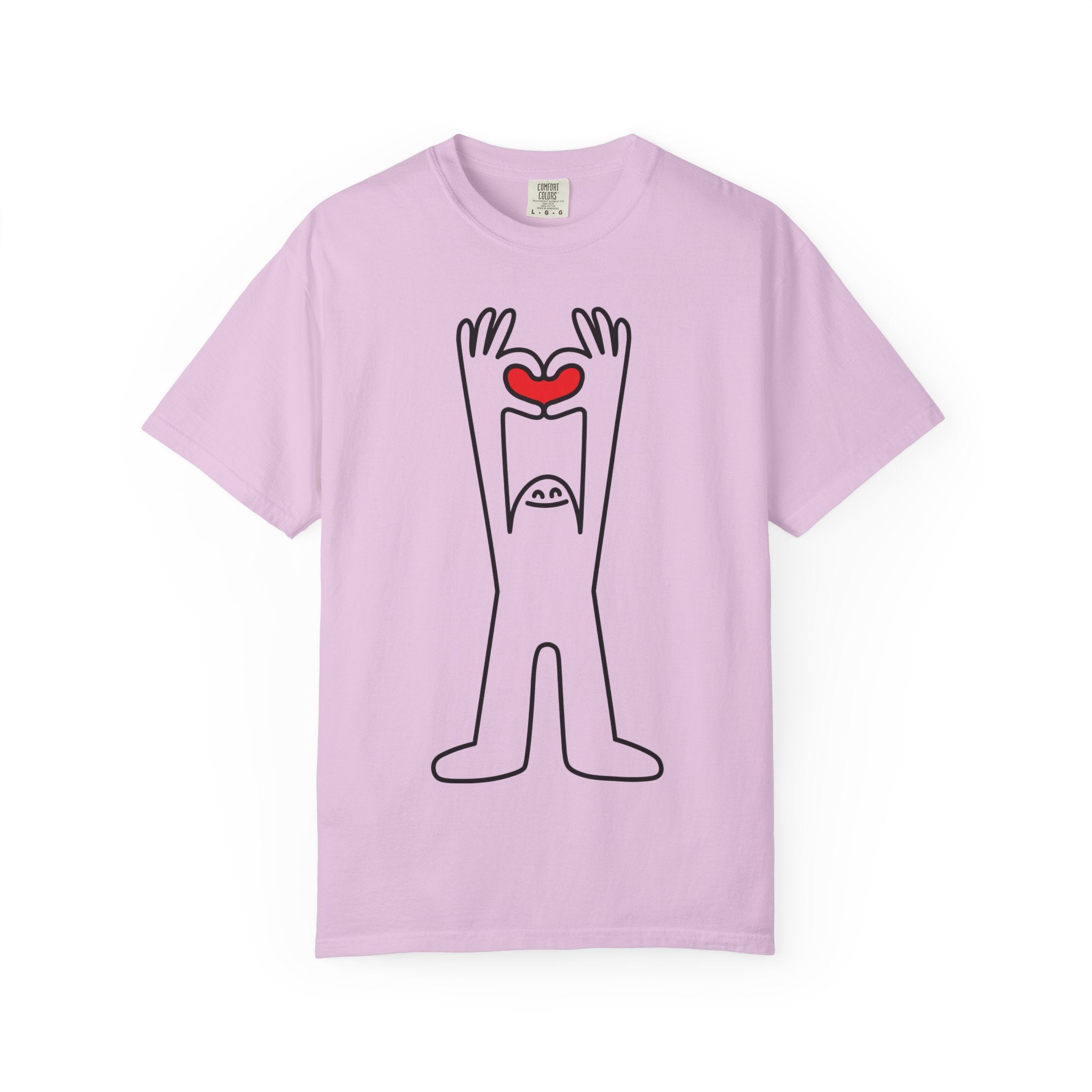 Happy Guy Holding Heart Graphic T-Shirt