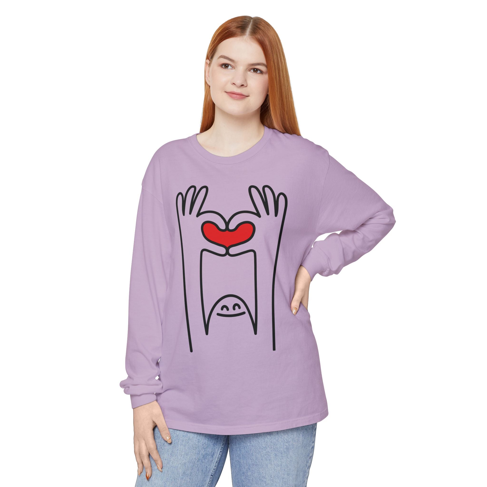 Hands-Up Heart Long Sleeve T-Shirt