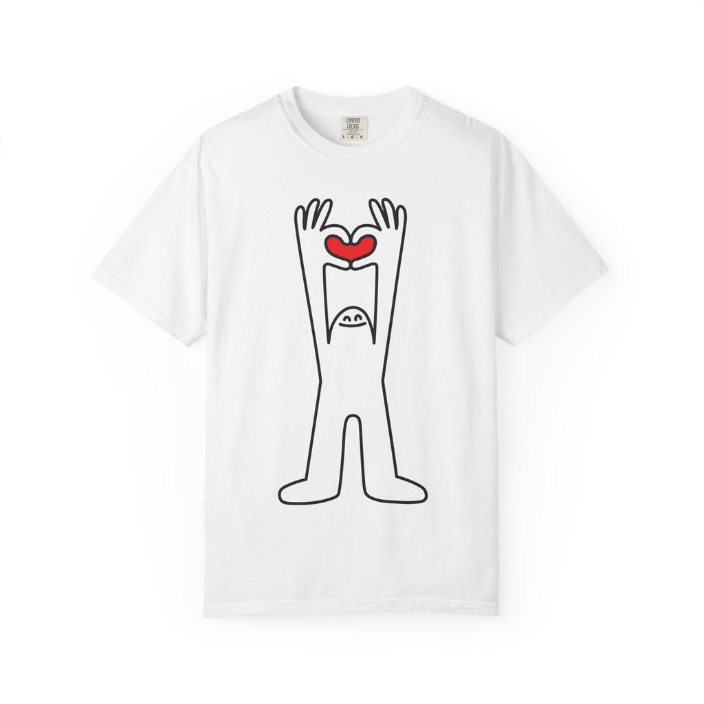 Happy Guy Holding Heart Graphic T-Shirt