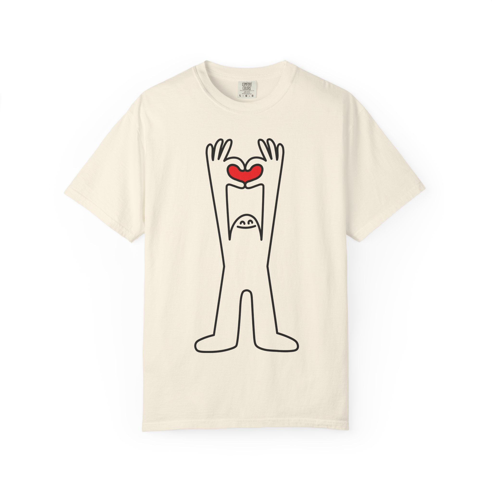 Happy Guy Holding Heart Graphic T-Shirt