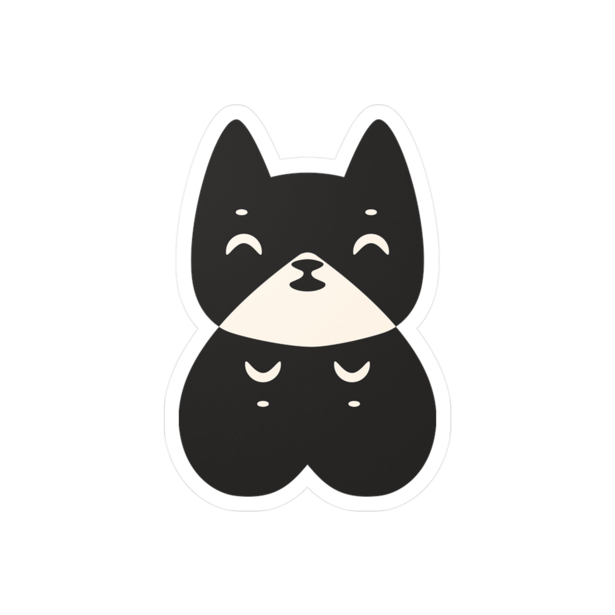 Cute Black Cat Kiss-Cut Vinyl Sticker 3"