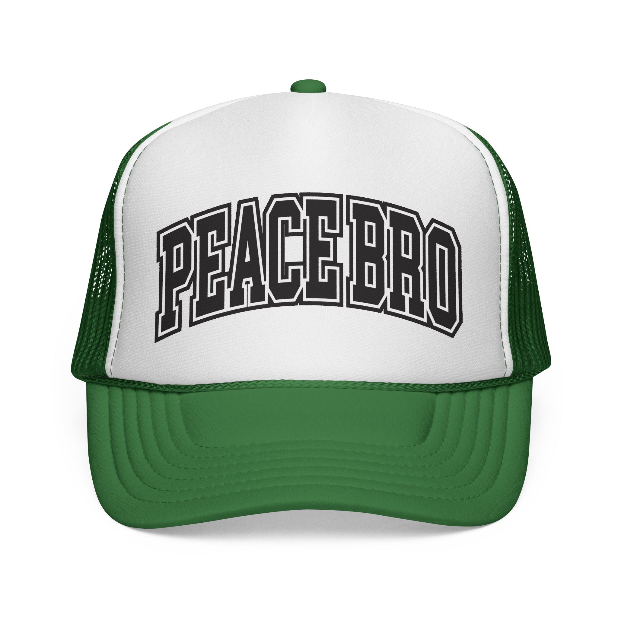 Peacebro Uni Trucker Cap with Retro Arch Lettering