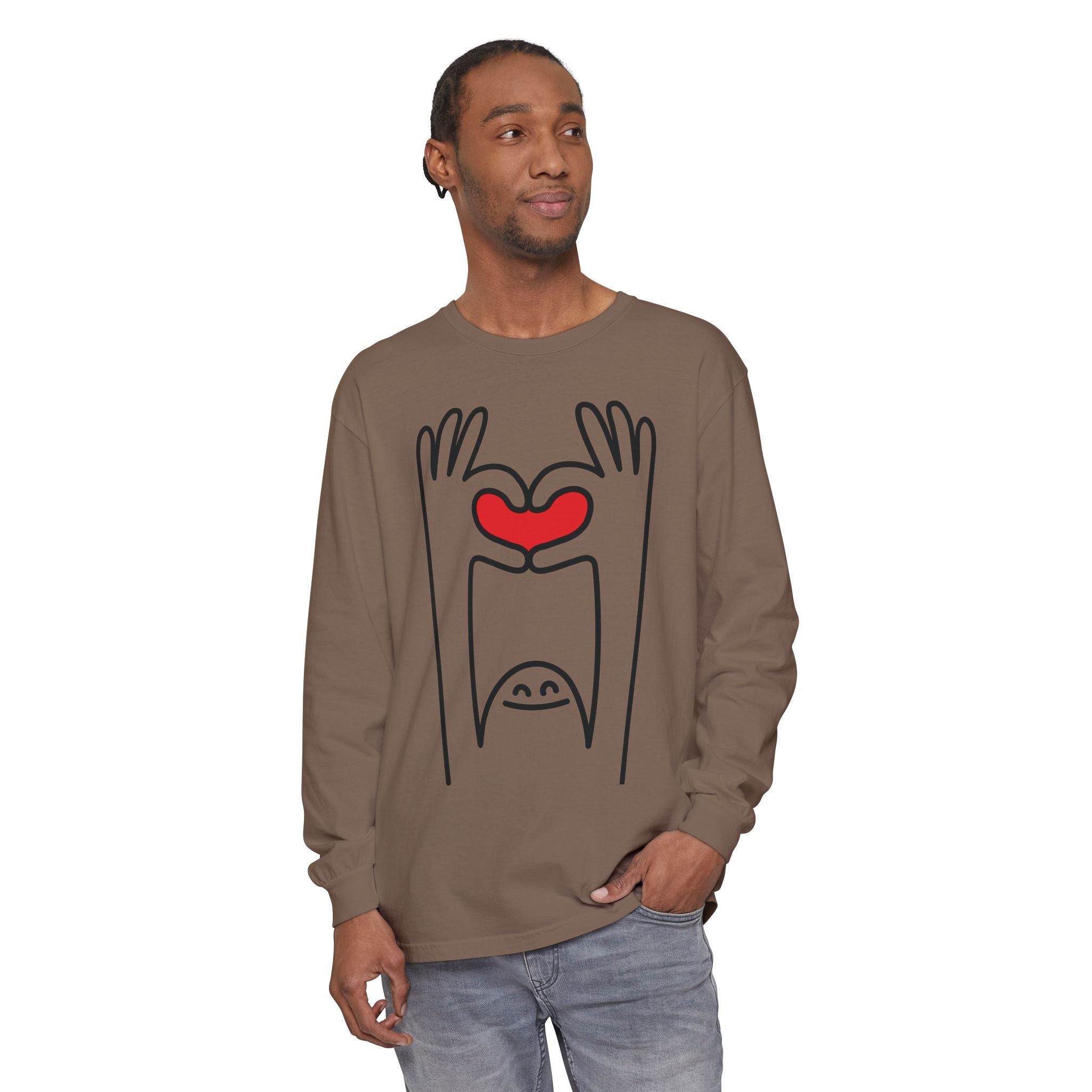 Hands-Up Heart Long Sleeve T-Shirt