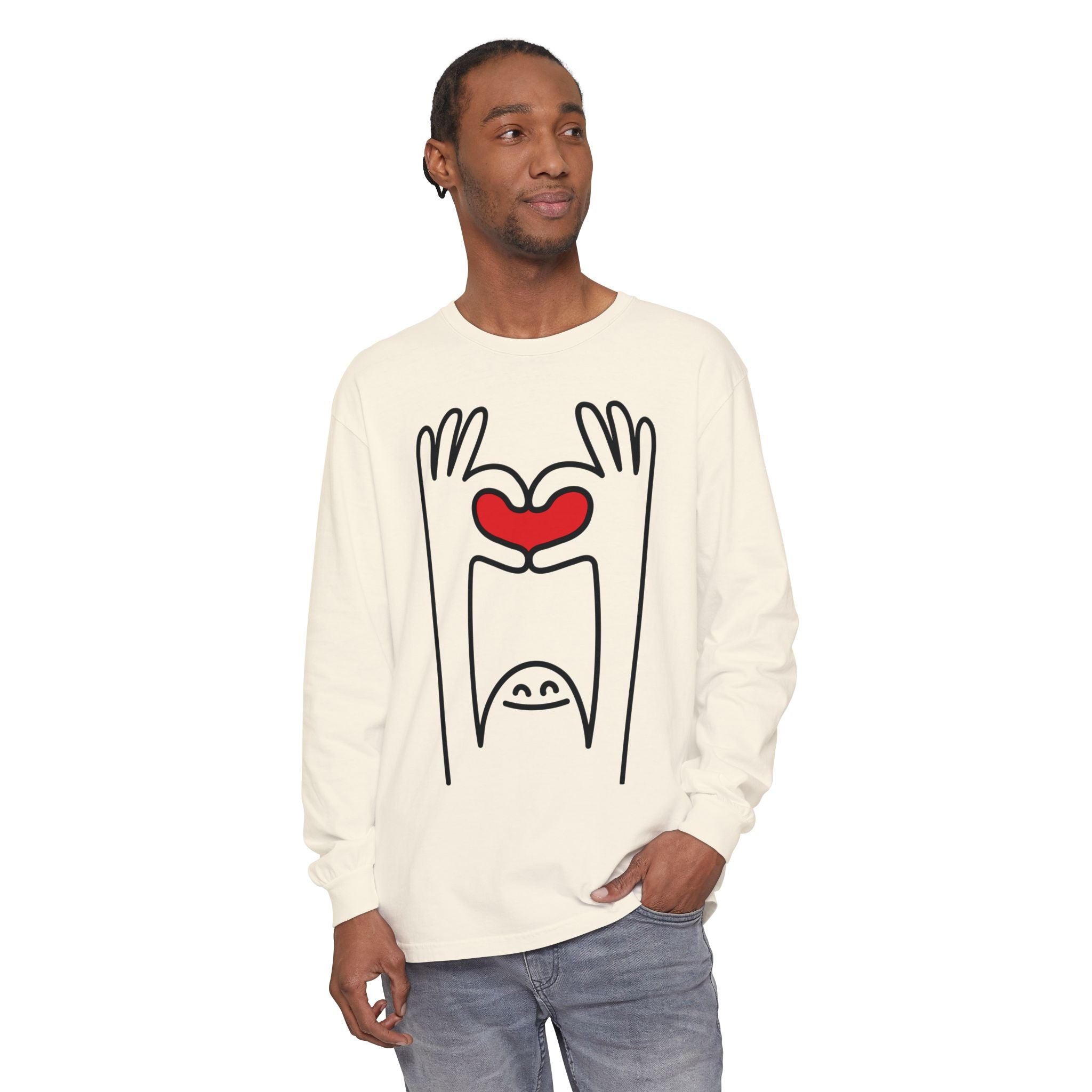 Hands-Up Heart Long Sleeve T-Shirt