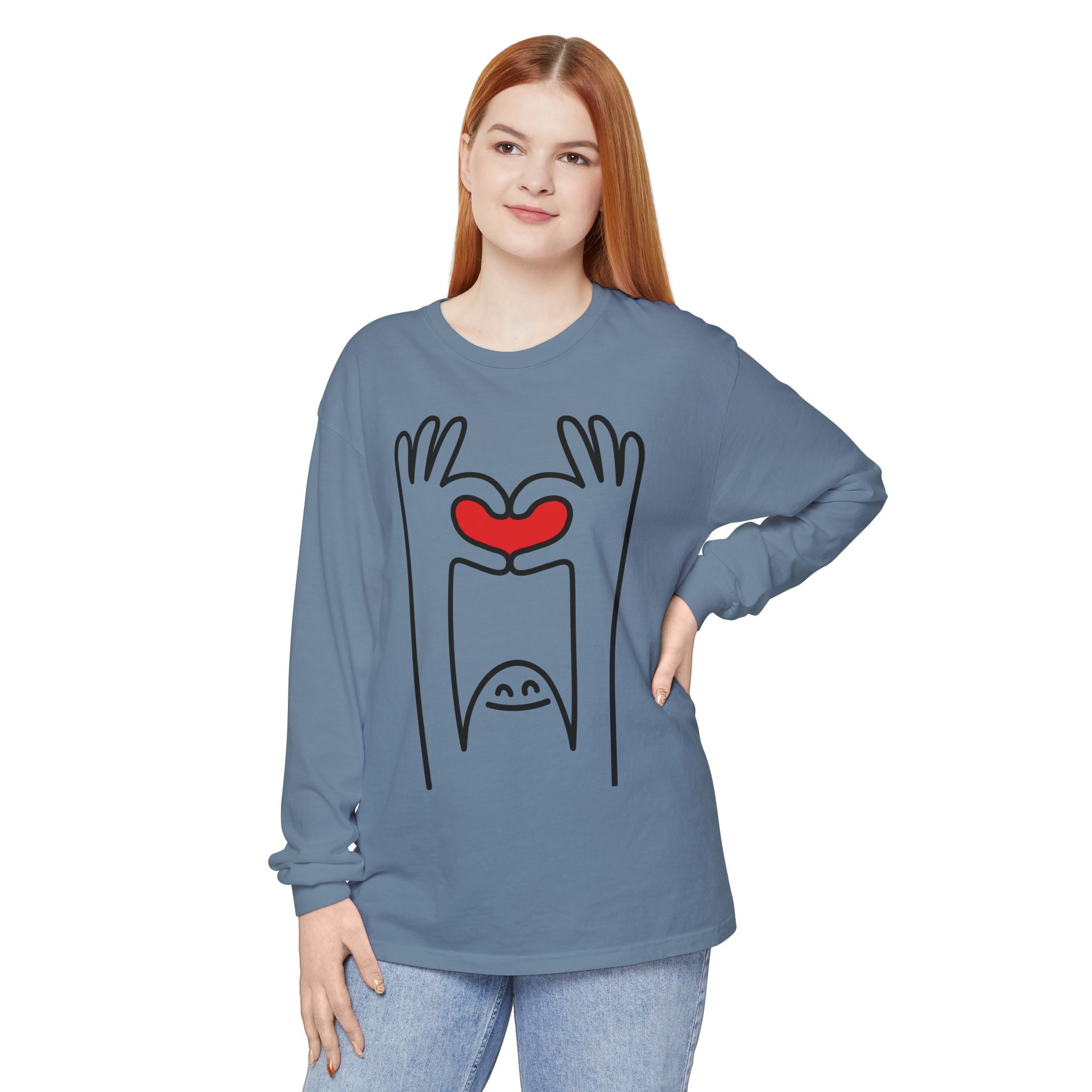 Hands-Up Heart Long Sleeve T-Shirt
