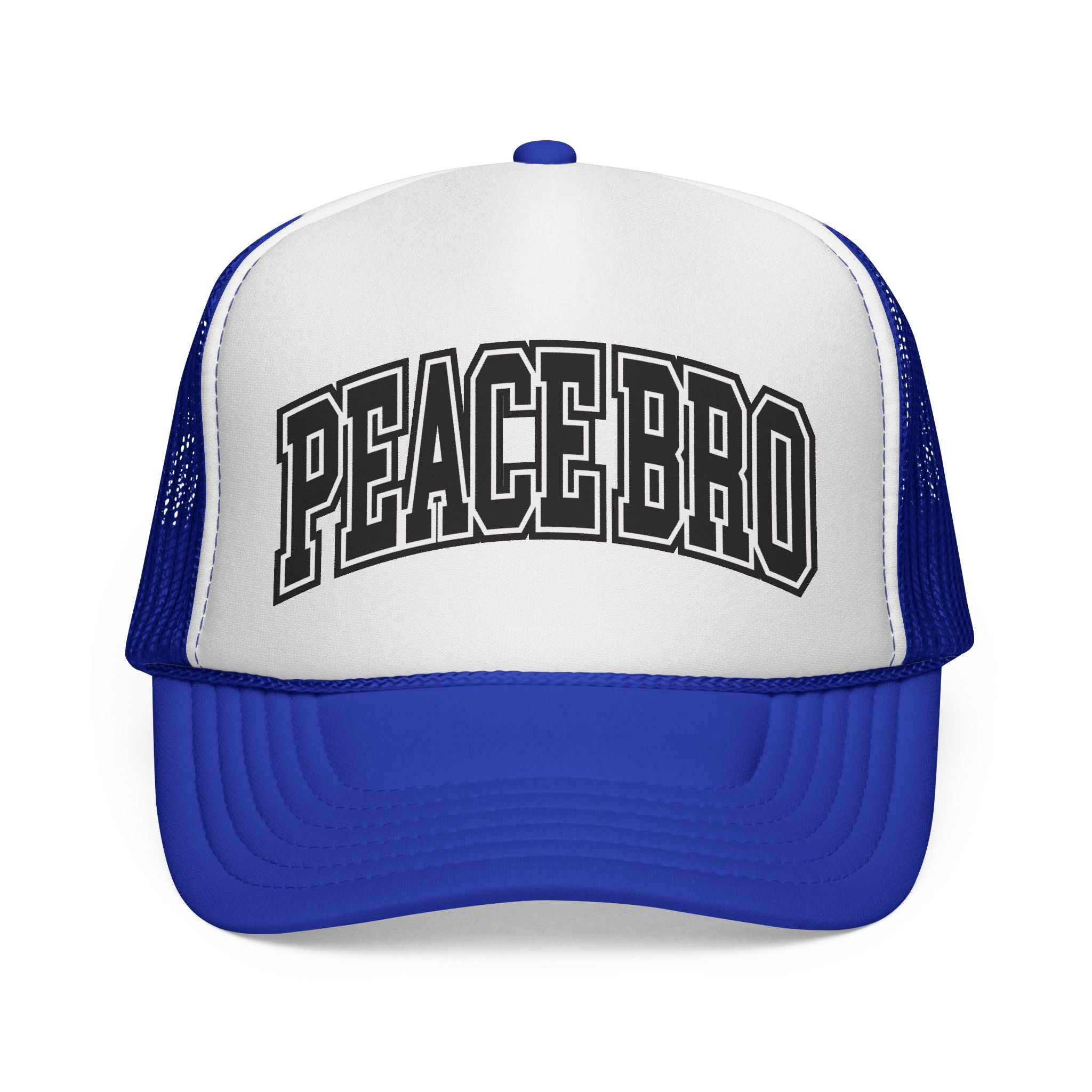 Peacebro Uni Trucker Cap with Retro Arch Lettering