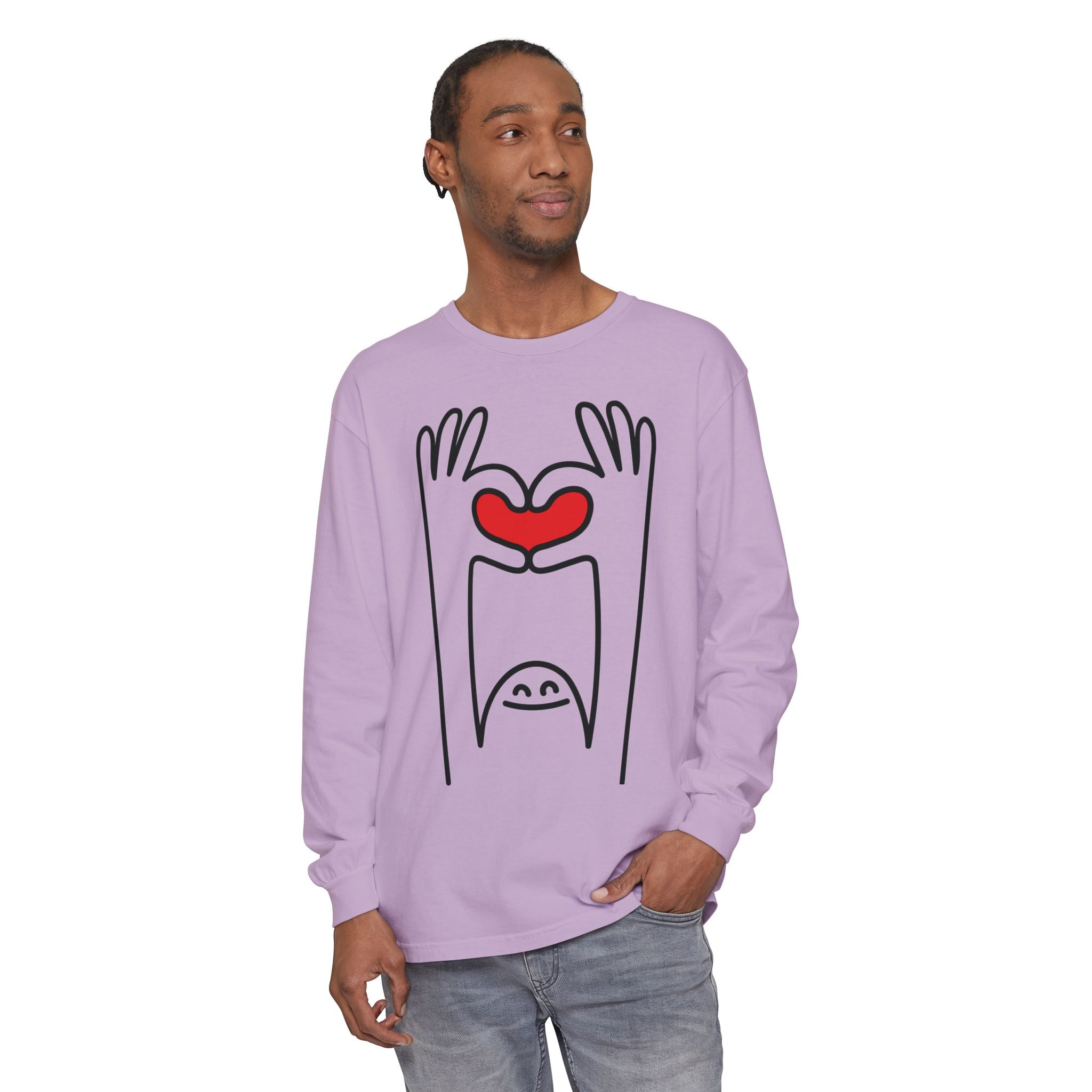Hands-Up Heart Long Sleeve T-Shirt